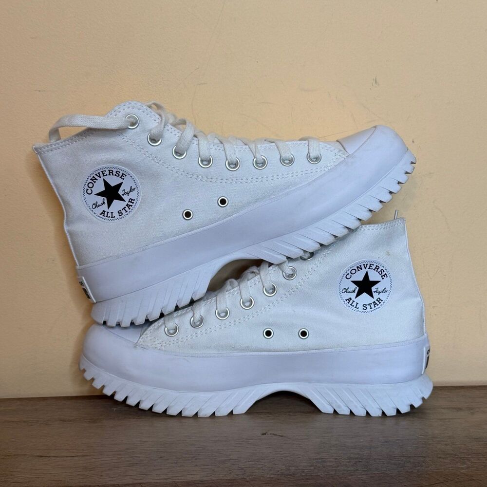 Converse Women's CTAS Lugged 2.0 High White Platform Sneakers 9.5 shoes